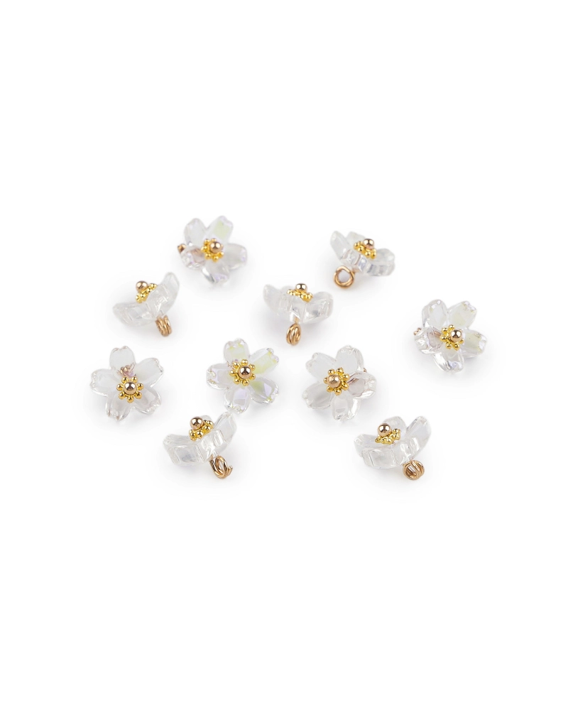 Plastové koráliky / prívesky kvet na výrobu bižutérie a príveskov Ø10 mm - 10 ks | Mimib