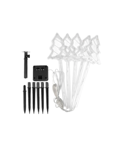 Vianočné solárne svietidlo so zápichom stromčeky, hviezdy, vločky - 1 sada | Mimib