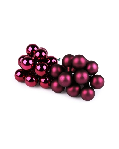 Vianočná sklenená banka na drôtiku Ø2 cm - mat a lesk - 12 ks | Mimib