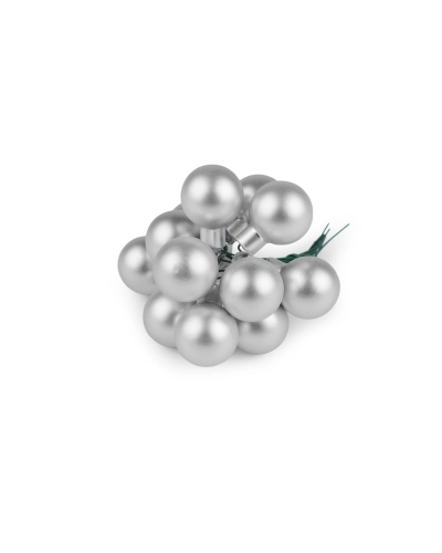 Vianočná sklenená banka na drôtiku Ø2 cm - mat a lesk - 12 ks | Mimib