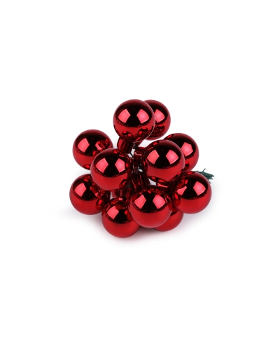 Vianočná sklenená banka na drôtiku Ø2 cm - mat a lesk - 12 ks | Mimib