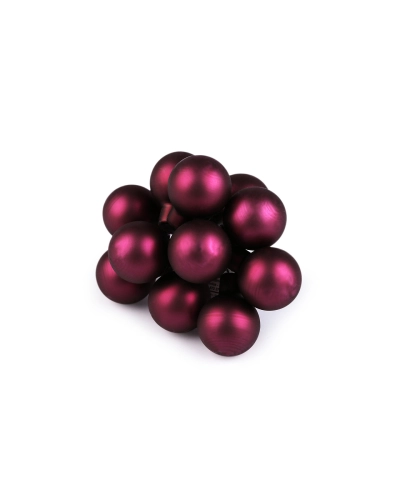 Vianočná sklenená banka na drôtiku Ø2 cm - mat a lesk - 12 ks | Mimib