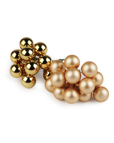 Vianočná sklenená banka na drôtiku Ø2,5 cm - mat a lesk - 12 ks | Mimib