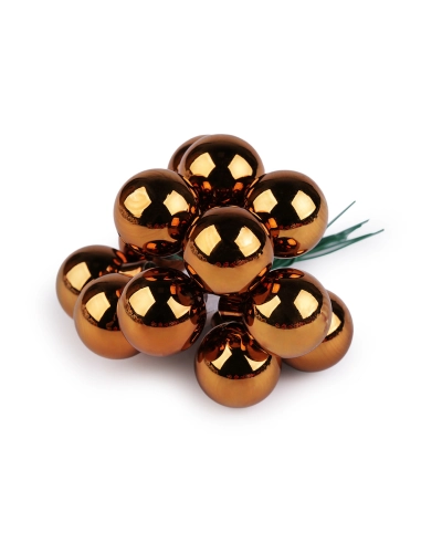 Vianočná sklenená banka na drôtiku Ø2,5 cm - mat a lesk - 12 ks | Mimib