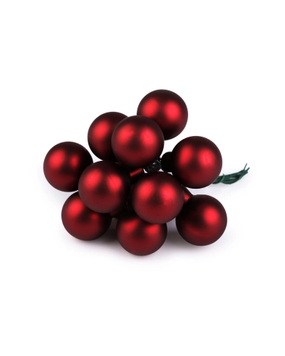 Vianočná sklenená banka na drôtiku Ø2,5 cm - mat a lesk - 12 ks | Mimib