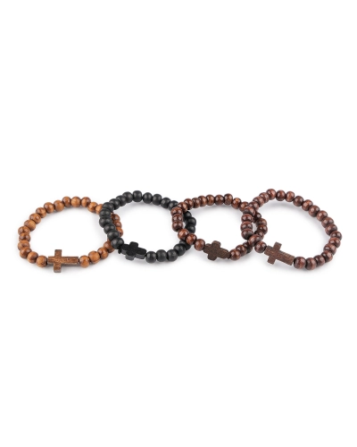 Náramok drevený unisex krížik - 1 ks | Mimib