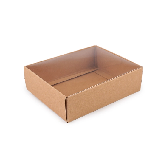 Papierová krabica s priehľadným vekom - 10 ks | Mimib