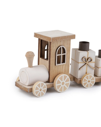 Vianočný drevený vláčik adventný svietnik - 1 ks | Mimib