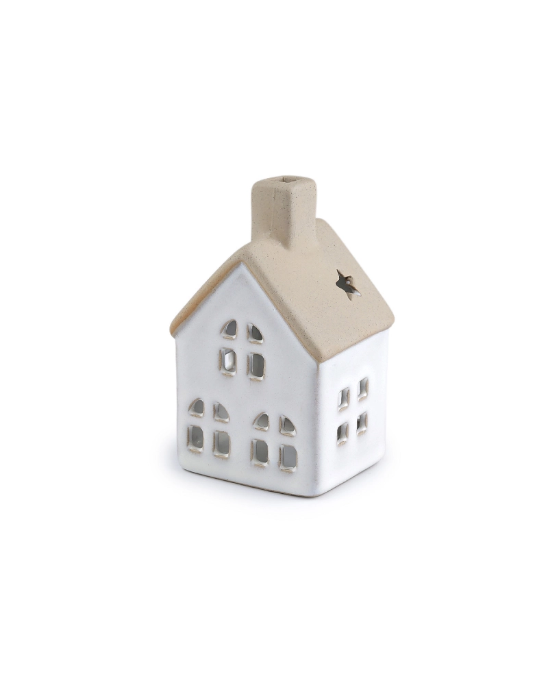 Keramická chalúpka / domček na sviečku - 1 ks | Mimib