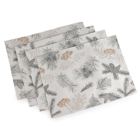 Vianočné prestieranie textilné, obojstranné s jemným lurexom 30x40 cm - 4 ks | Mimib