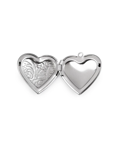 Madailónik roztvárací srdce zdobený Ø29 mm z nerezovej ocele - 1 ks | Mimib