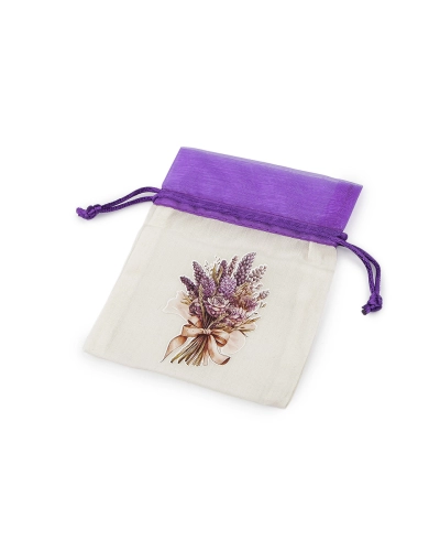 Darčekové vrecúško s potlačou levandule 10x13 cm - 3 ks | Mimib