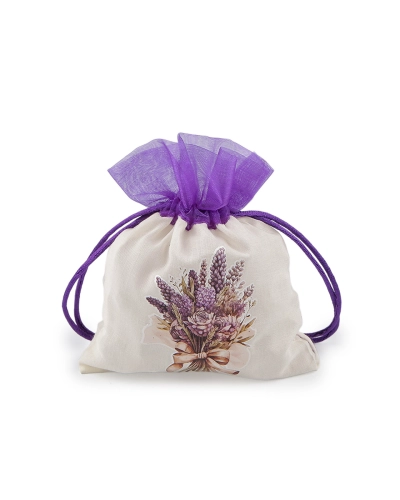 Darčekové vrecúško s potlačou levandule 10x13 cm - 3 ks | Mimib