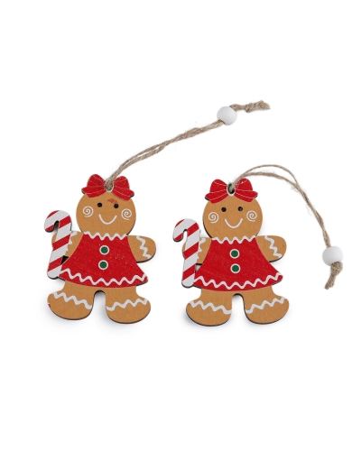 Vianočné drevené perníčky na zavesenie - 2 ks | Mimib