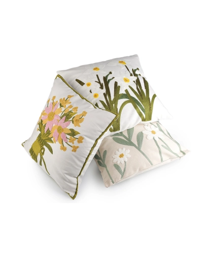 Obliečka na vankúš vyšívané kvety 45x45 cm - 2 ks | Mimib