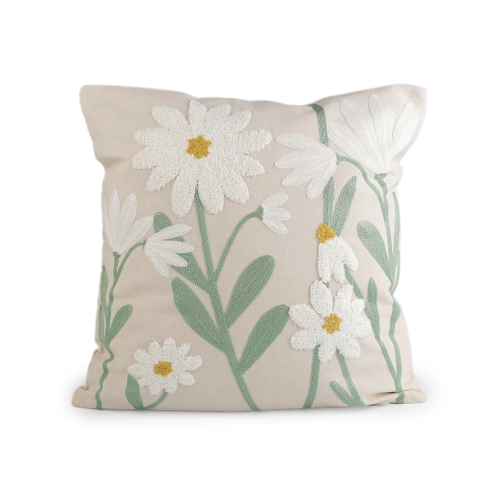 Obliečka na vankúš vyšívané kvety 45x45 cm - 2 ks | Mimib