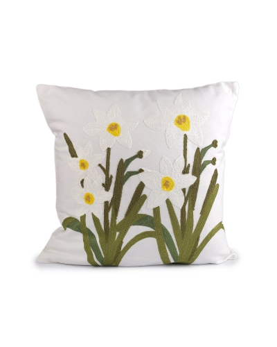 Obliečka na vankúš vyšívané kvety 45x45 cm - 2 ks | Mimib