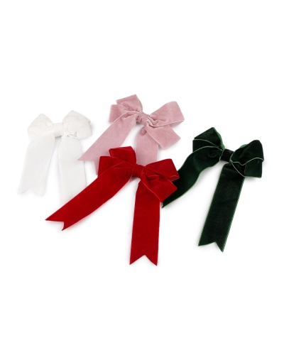 Vianočná mašľa zamatová dvojitá 13x18 cm - 6 ks | Mimib