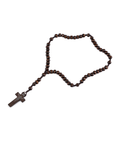 Ruženec drevený na drhaných šnúrkach - 1 ks | Mimib