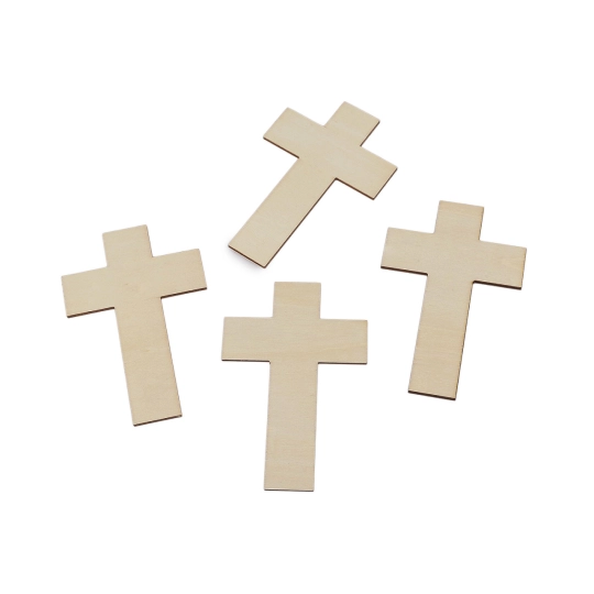 Drevený kríž na tvorenie / domaľovanie sada 4 ks - 1 sáčok | Mimib