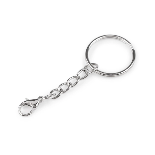 Krúžok na kľúče Ø25 mm s retiazkou a karabínkou - 10 ks | Mimib