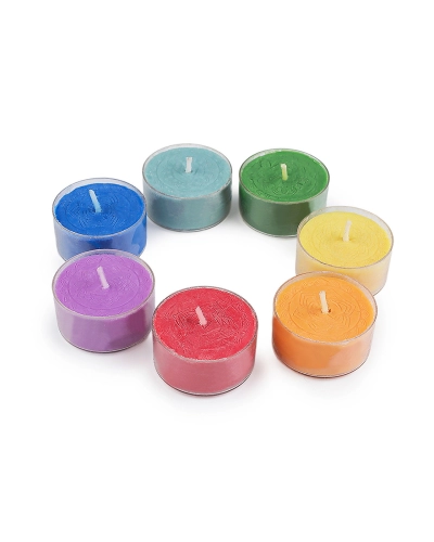 Vonná čakrová čajová sviečka, súprava 7 ks - 1 sada | Mimib