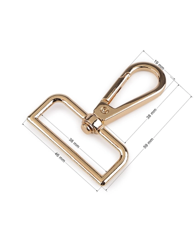 Karabína kovová otočná, prievlak 38 mm - 1 ks | Mimib