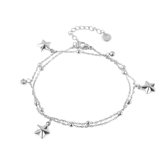 Náramok z nerezovej ocele dvojitý, hviezdička - 1 ks | Mimib