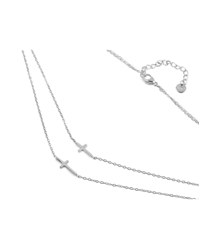 Náhrdelník z nerezovej ocele dvojitý, krížik - 1 ks | Mimib