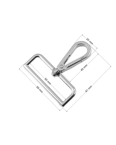 Kovová karabína otočná, prievlak 50 mm - 1 ks | Mimib