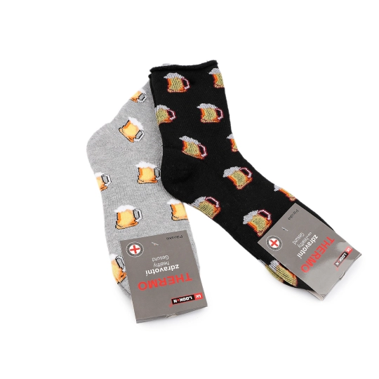 Pánske ponožky thermo so zdravotným lemom - pivo - 2 pár | Mimib