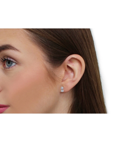 Náušnice z nerezovej ocele s brúsenými kamienkami - 1 pár | Mimib