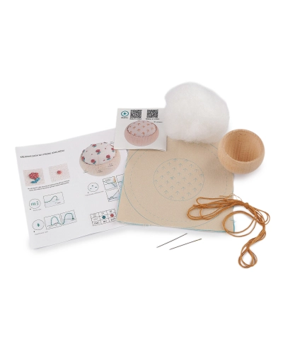 Kreatívna súprava na výrobu ihelníčka s dreveným podstavcom - 1 sada | Mimib