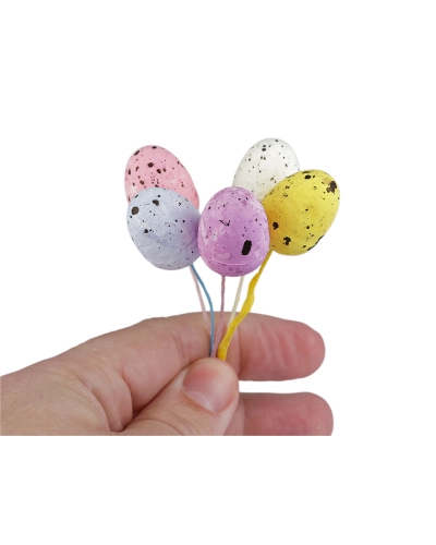 Veľkonočné mini vajíčka na drôtiku 5 ks - 1 zväzok | Mimib