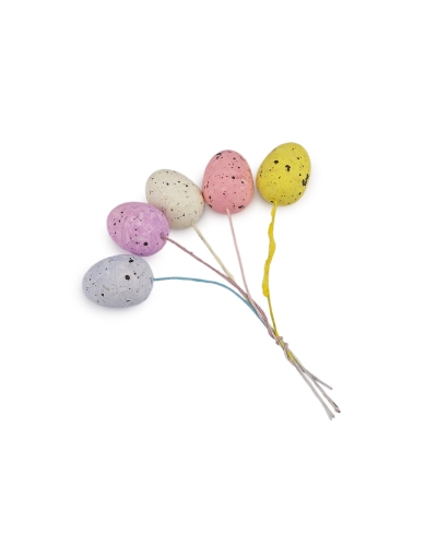 Veľkonočné mini vajíčka na drôtiku 5 ks - 1 zväzok | Mimib