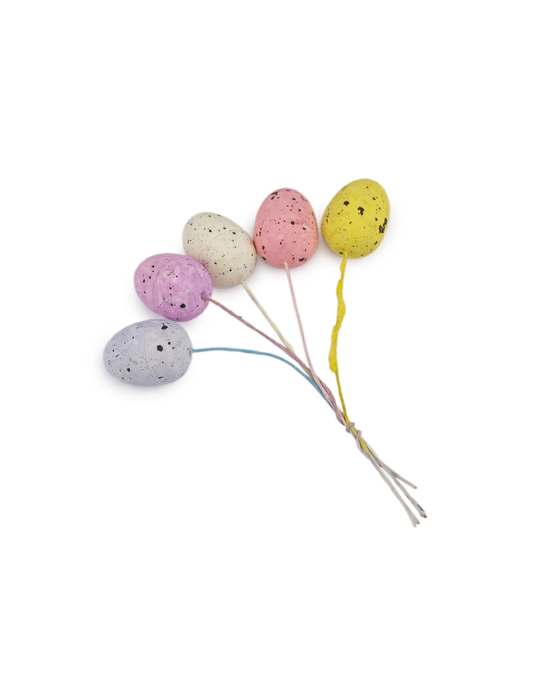 Veľkonočné mini vajíčka na drôtiku 5 ks - 1 zväzok | Mimib