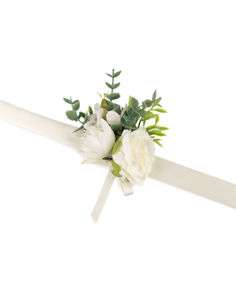 Náramok s kvetmi pre družičky s uväzovacou stuhou - 1 ks | Mimib