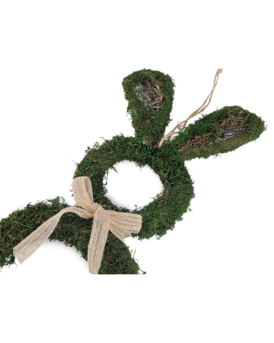 Veľkonočný zajačik z prútia a machu na zavesenie a na ďalšie dotvorenie - 1 ks | Mimib