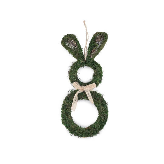 Veľkonočný zajačik z prútia a machu na zavesenie a na ďalšie dotvorenie - 1 ks | Mimib