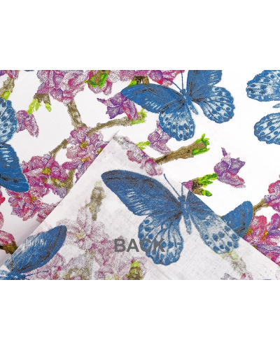 Bavlnená látka / plátno kvety / motýle šírka 220 cm - 1 m | Mimib