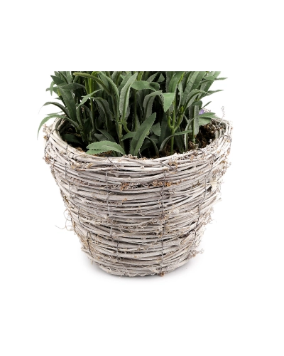 Umelá levanduľa v prútenom kvetináči, výška 78 cm - 1 ks | Mimib