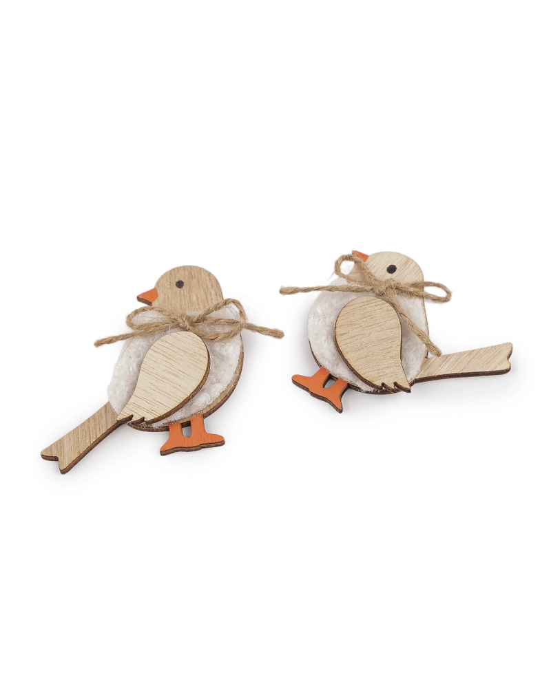 Drevený vtáčik na aranžovanie - 4 ks | Mimib