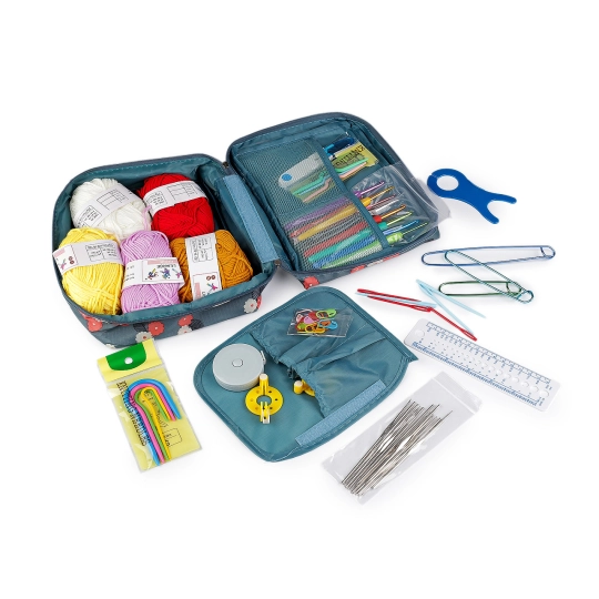 Súprava háčikov a pomôcok na háčkovanie v puzdre - 1 sada | Mimib