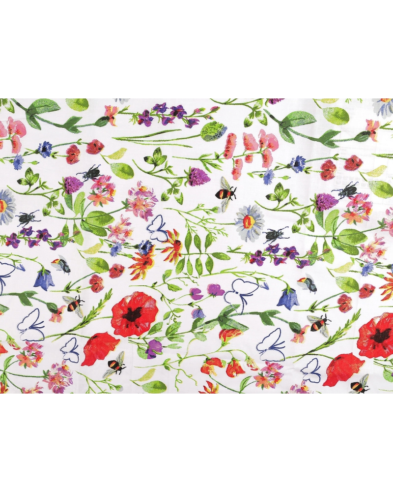 Bavlnená látka / plátno lúčne kvety - 1 m | Mimib
