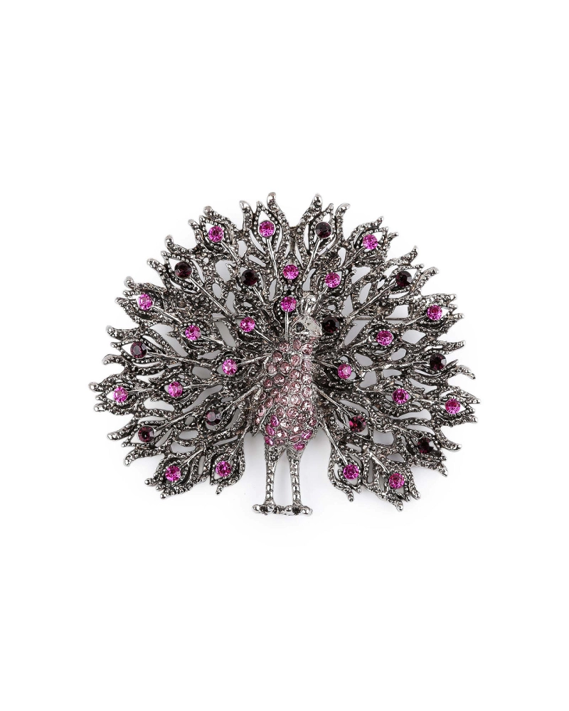 Brošňa s brúsenými kamienkami páv - 1 ks | Mimib