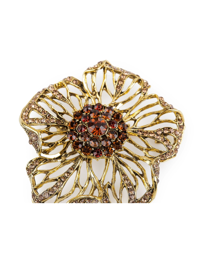 Brošňa s brúsenými kamienkami kvet - 1 ks | Mimib