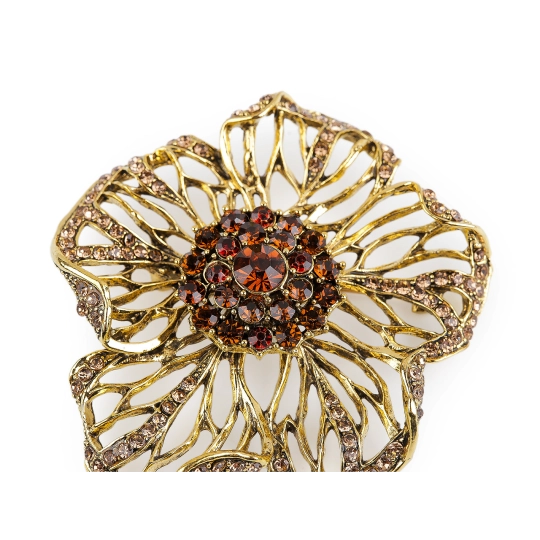 Brošňa s brúsenými kamienkami kvet - 1 ks | Mimib