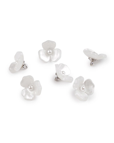 Gombík kvet zo živice s perlou veľkosť 26" - 6 ks | Mimib