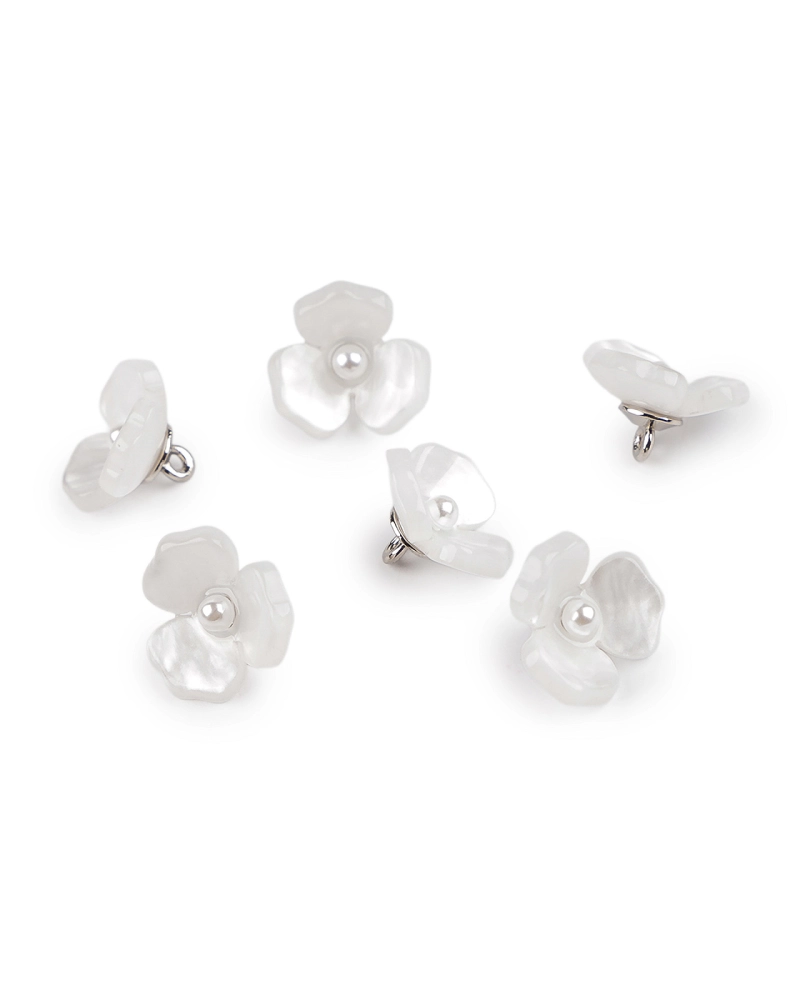 Gombík kvet zo živice s perlou veľkosť 26" - 6 ks | Mimib