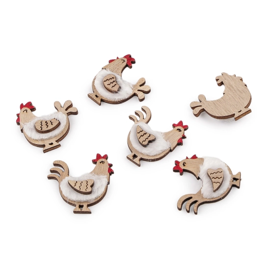 Drevená sliepočka na aranžovanie - 6 ks | Mimib